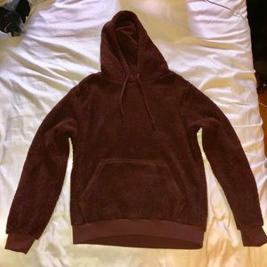Maroon fuzzy hoodie